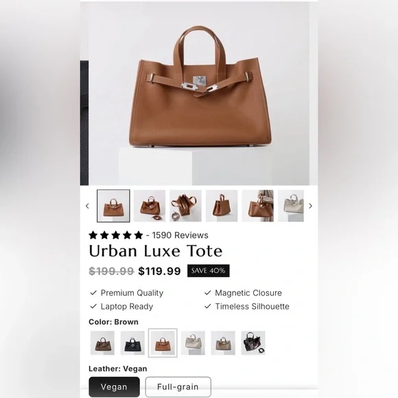 Urban Luxe Vegan Tote - Picture 2 of 8
